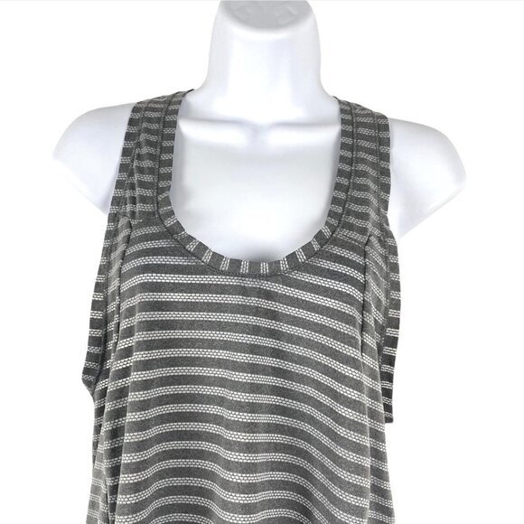 Zyia Active Tank Top Gray Striped Polyester Spandex Women's Medium - Picture 4 of 5